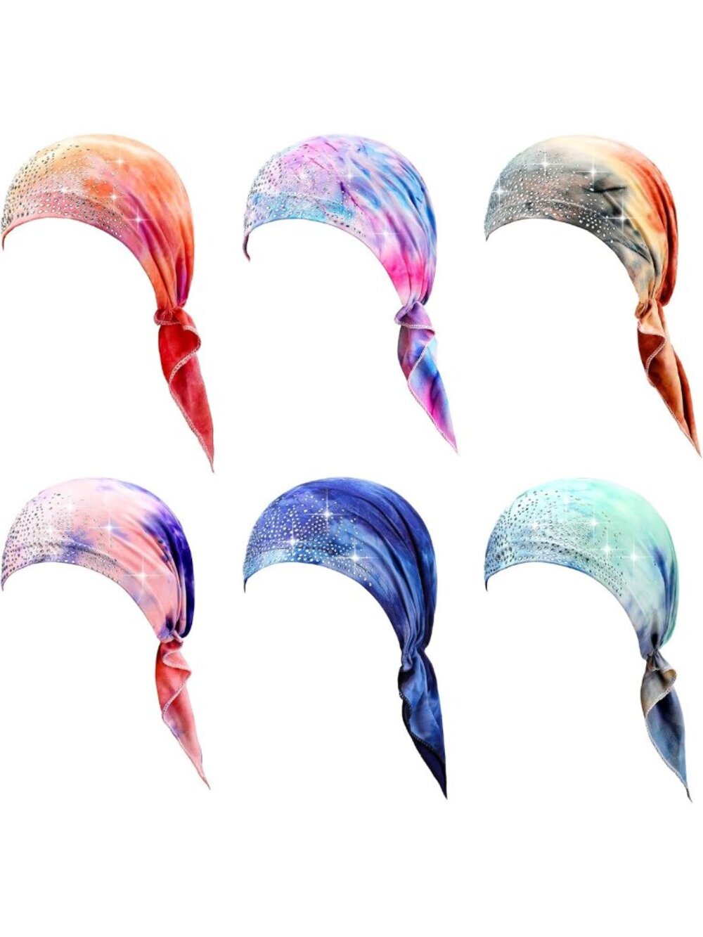 6 Pcs Women's Chemo Headwear Set - Pre-tied Head Scarves & Stylish Headwraps